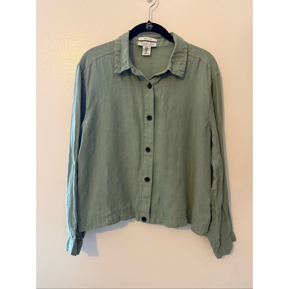 Rachel Zoe Linen Long Sleeve Button Down Top